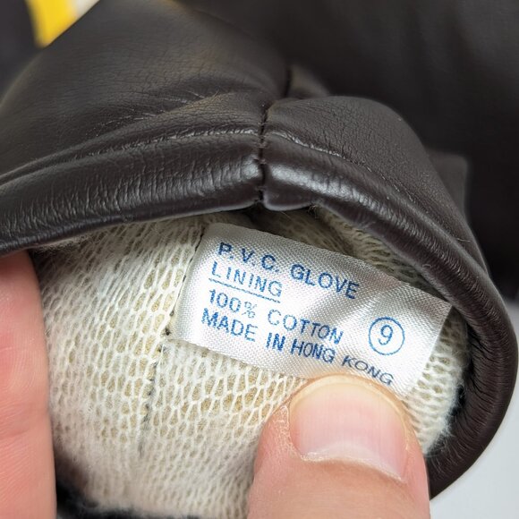 NOS vintage PVC gloves, 1970 style / 1980s ladies gloves Empire Made Hong Kong - Picture 7 of 12